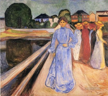  1902 Lienzo - Mujeres en el puente 1902 Edvard Munch